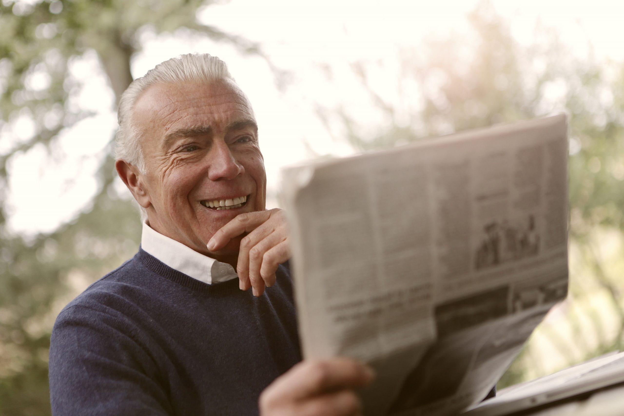 A man reading a newspaper